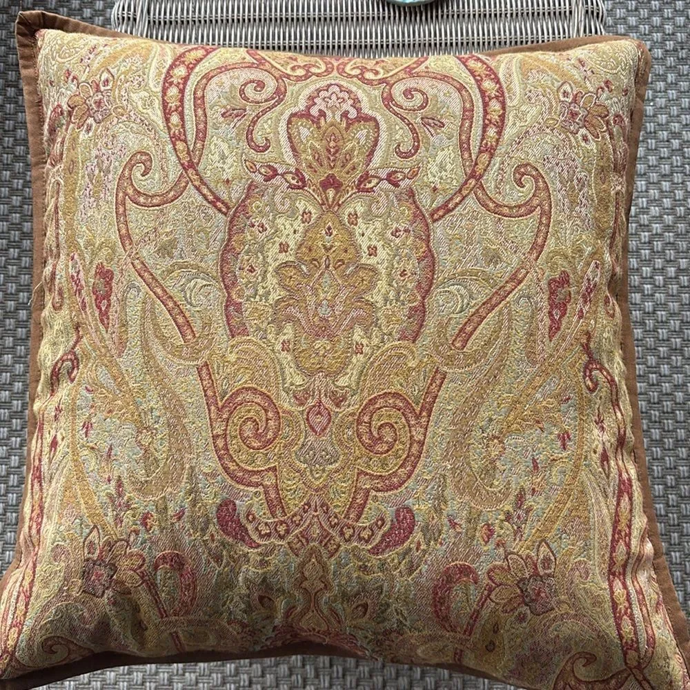 Lauren Ralph Lauren Gold, Brown, and Rust Paisley Accent Pillow - Qty 5
